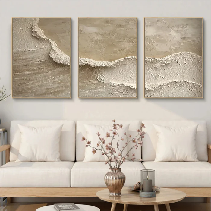 3D Beige Wave Painting