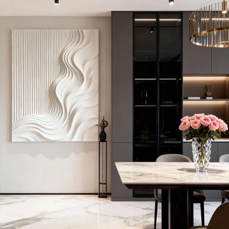 Ivory Flow – Large Textured Abstract Wall Art