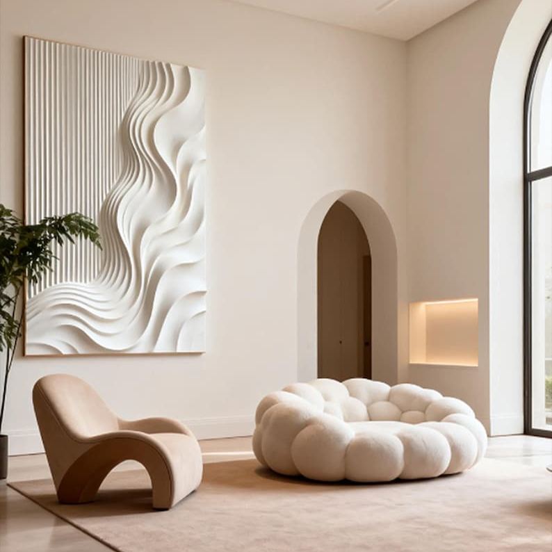 Ivory Flow – Large Textured Abstract Wall Art