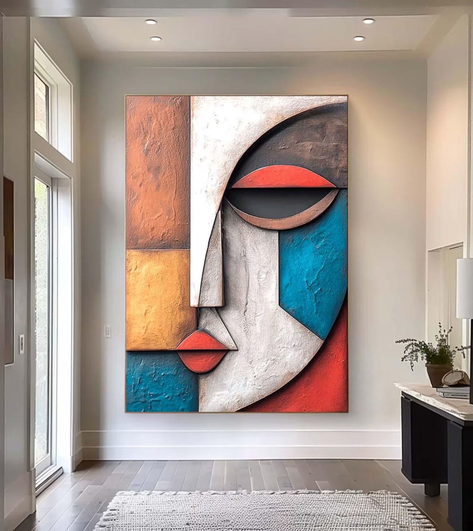 Fragmented Visage-3D Textured Wall Art