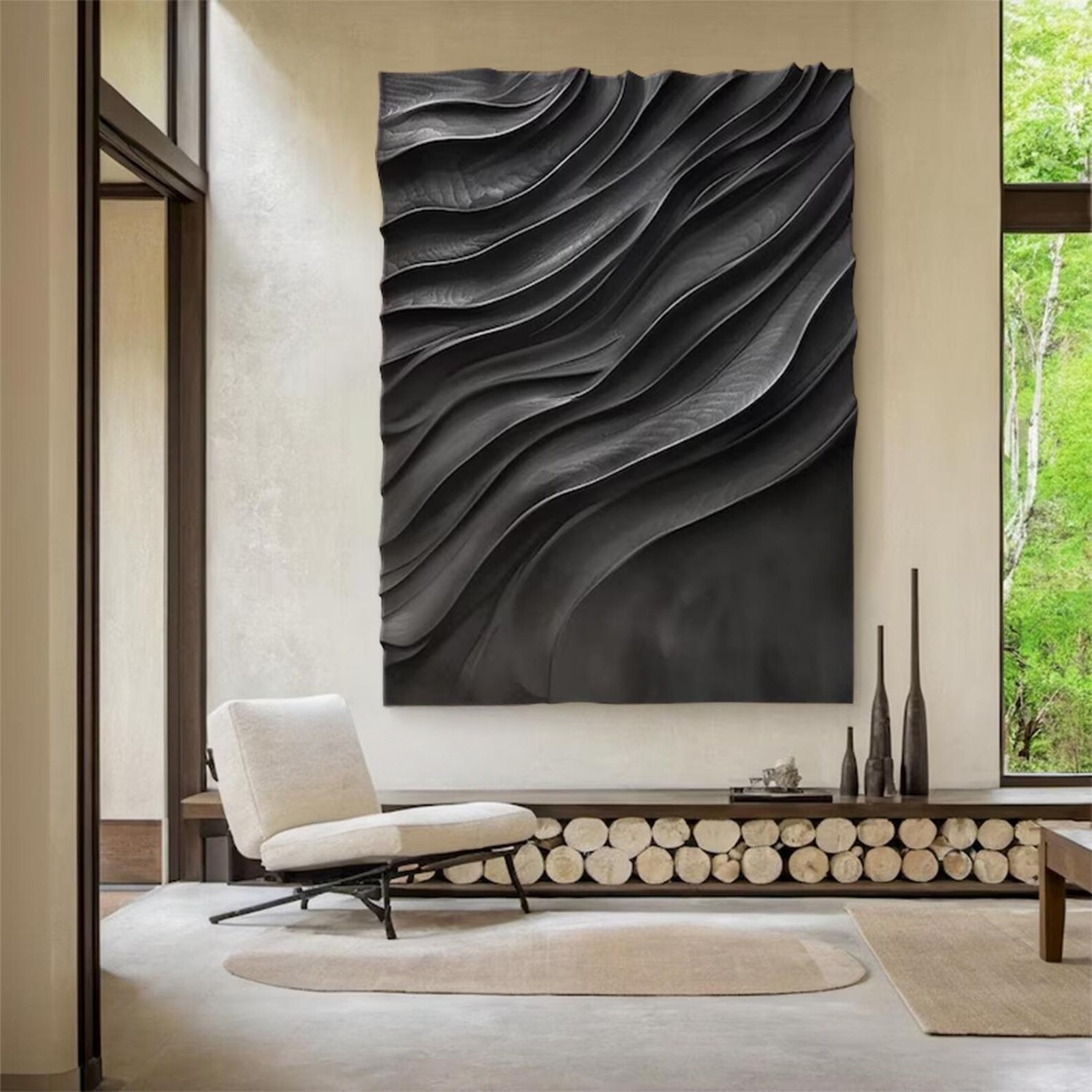 Pitch Black Drift-3D Textured Wall Art