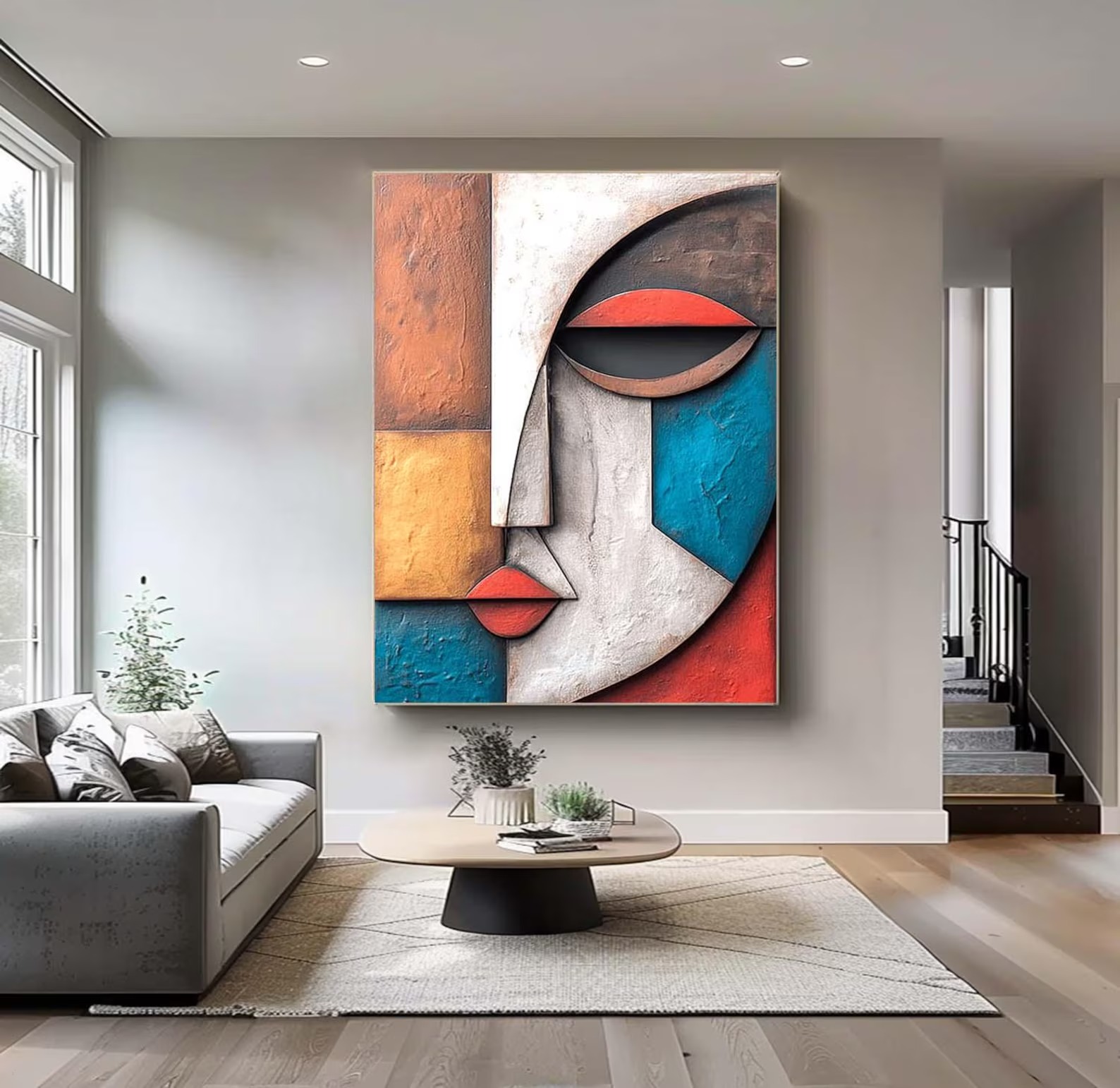 Fragmented Visage-3D Textured Wall Art