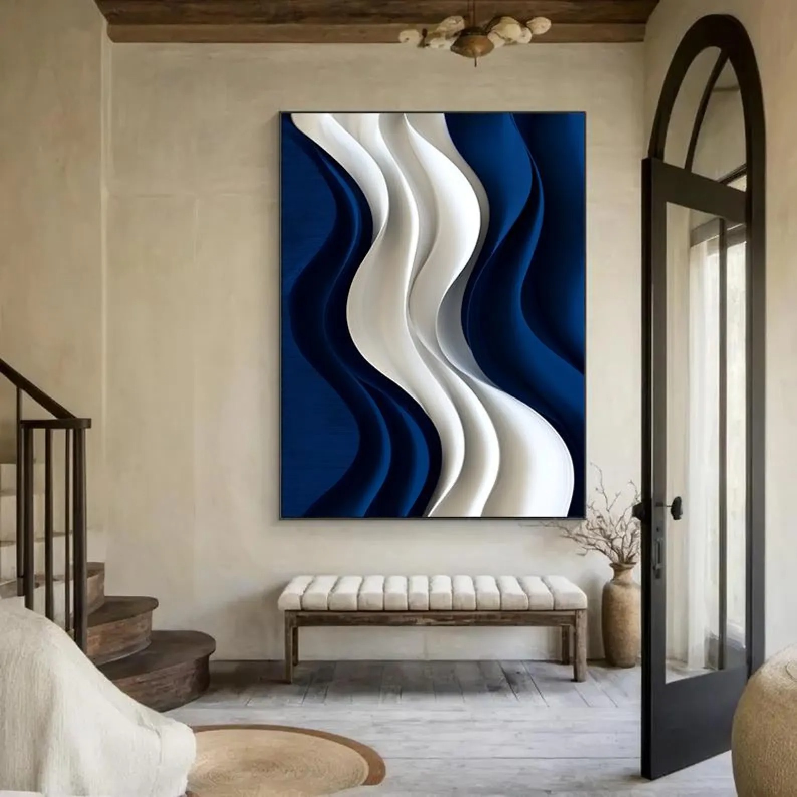 Blue Monologue-3D Textured Wall Art