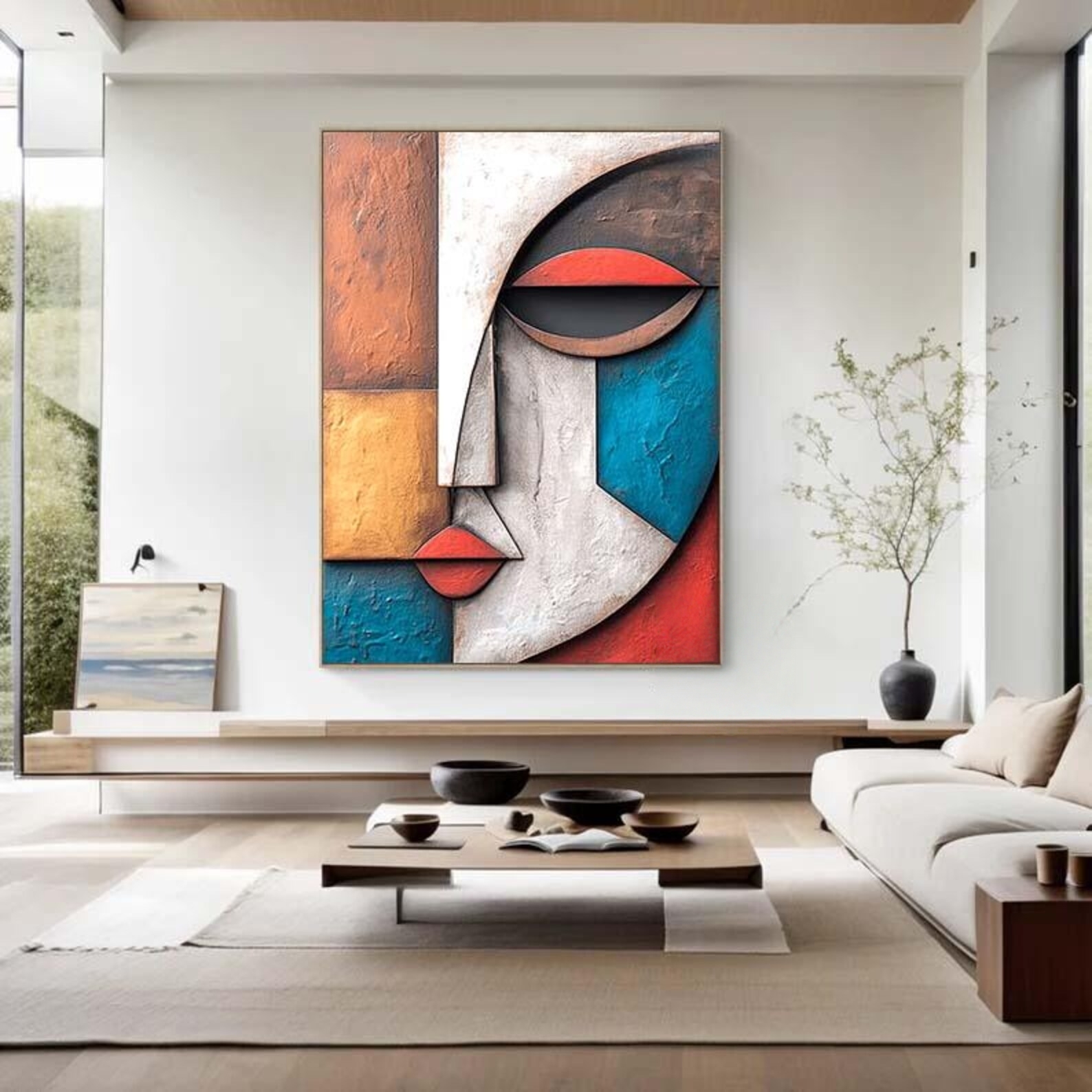 Fragmented Visage-3D Textured Wall Art