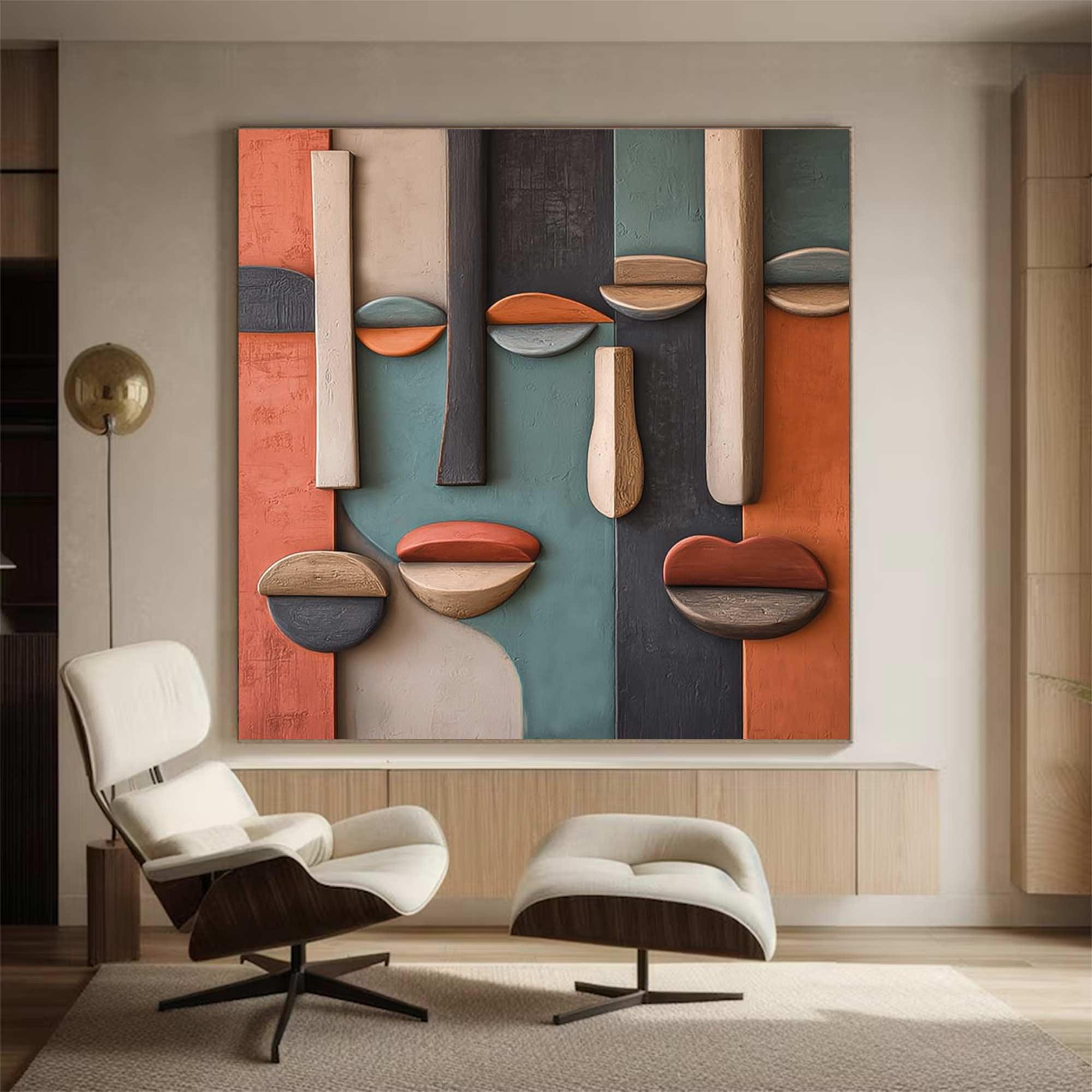 Facial Algorithm-3D Textured Wall Art