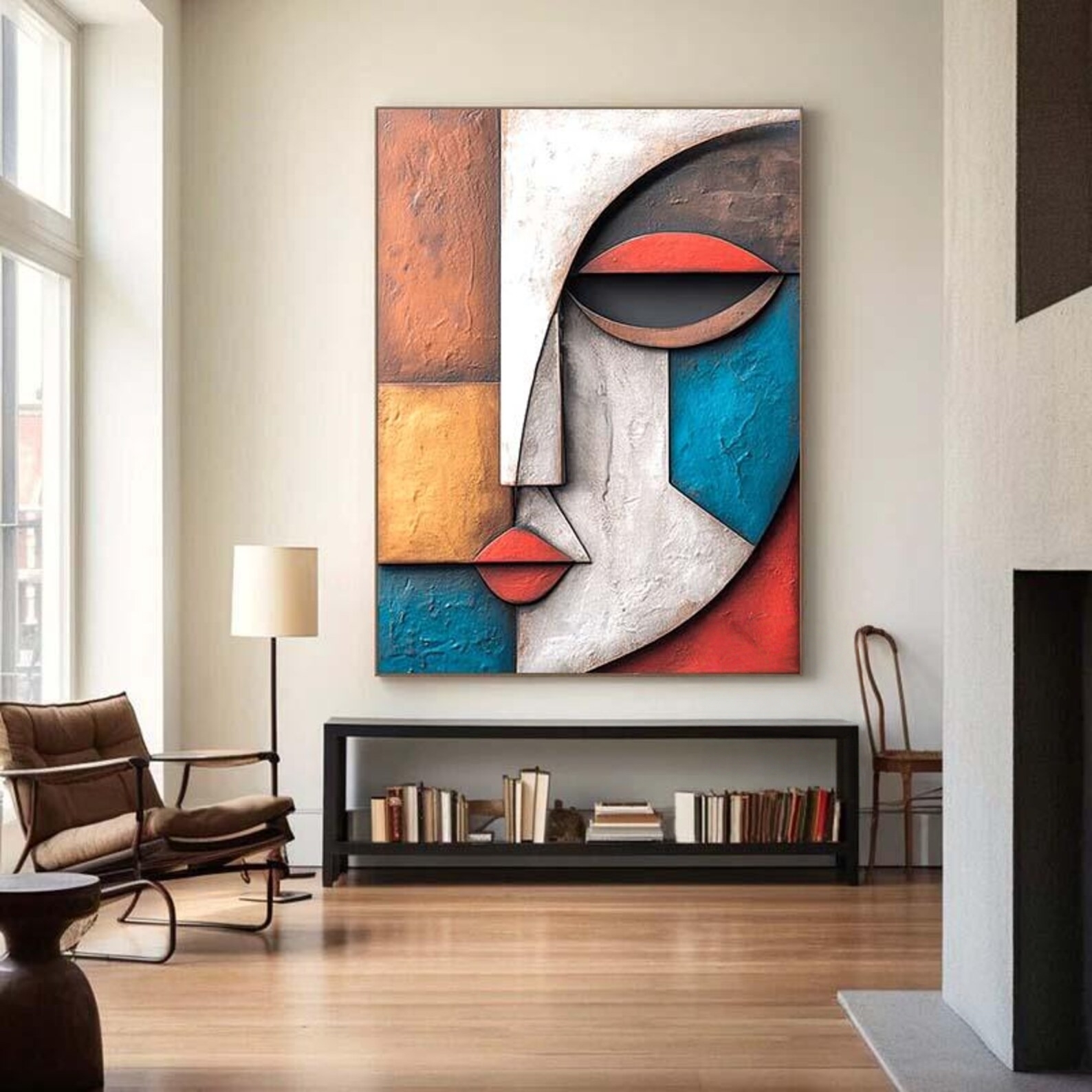 Fragmented Visage-3D Textured Wall Art