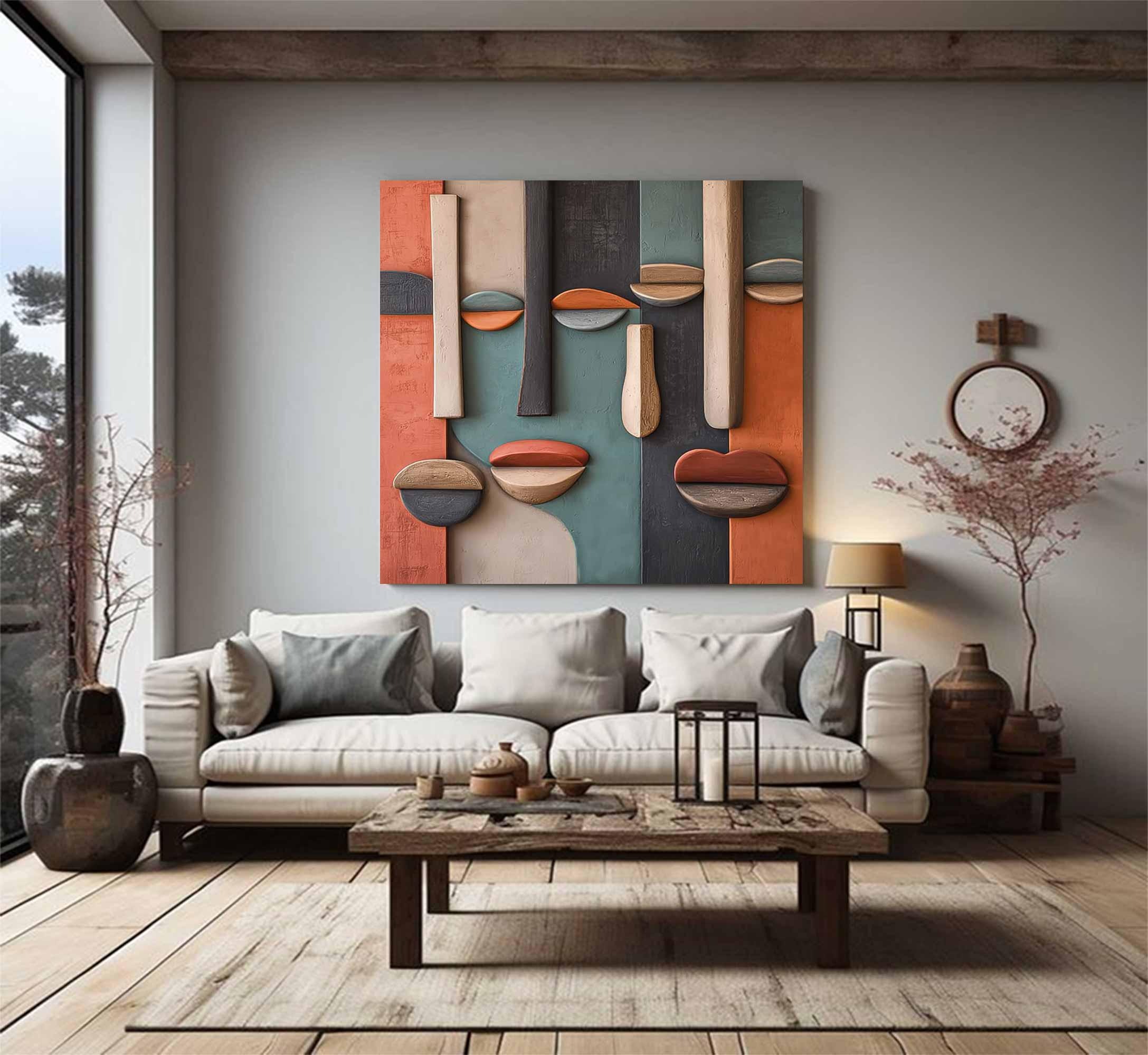 Facial Algorithm-3D Textured Wall Art