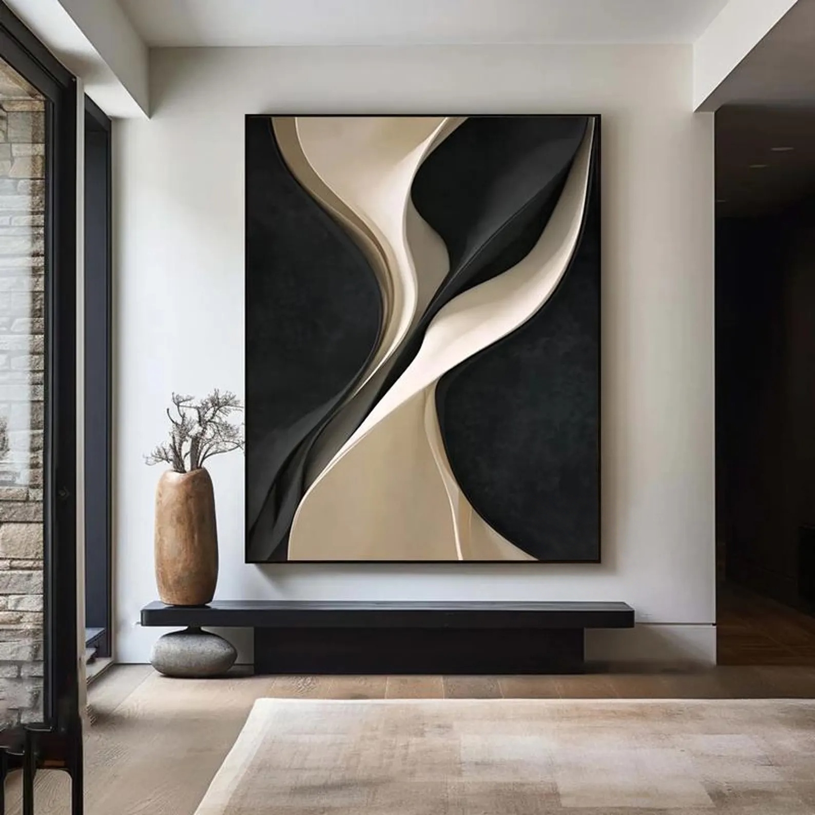 Graphite Paddy-3D Textured Wall Art