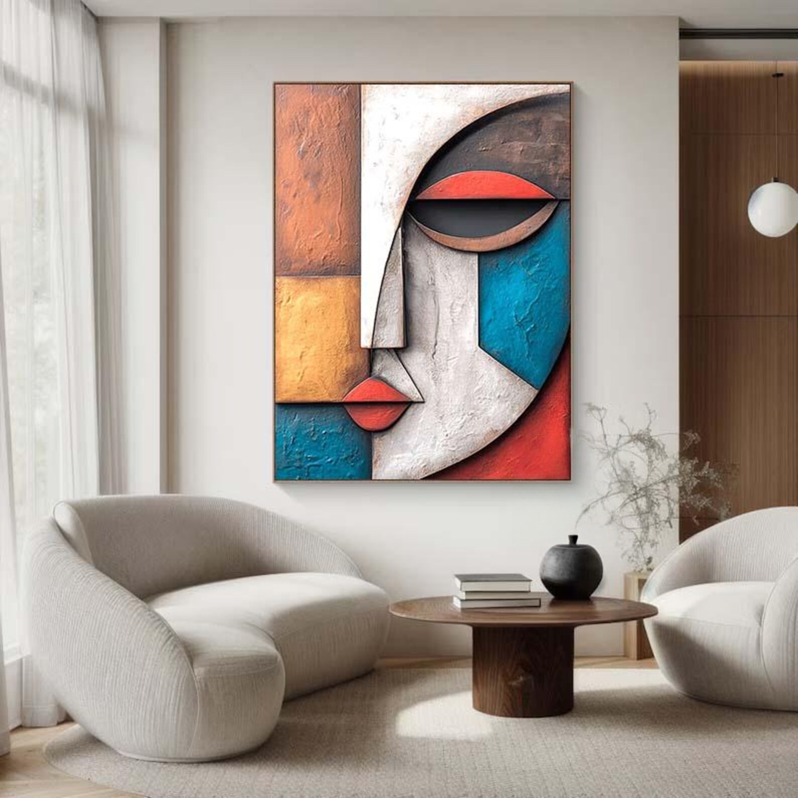 Fragmented Visage-3D Textured Wall Art