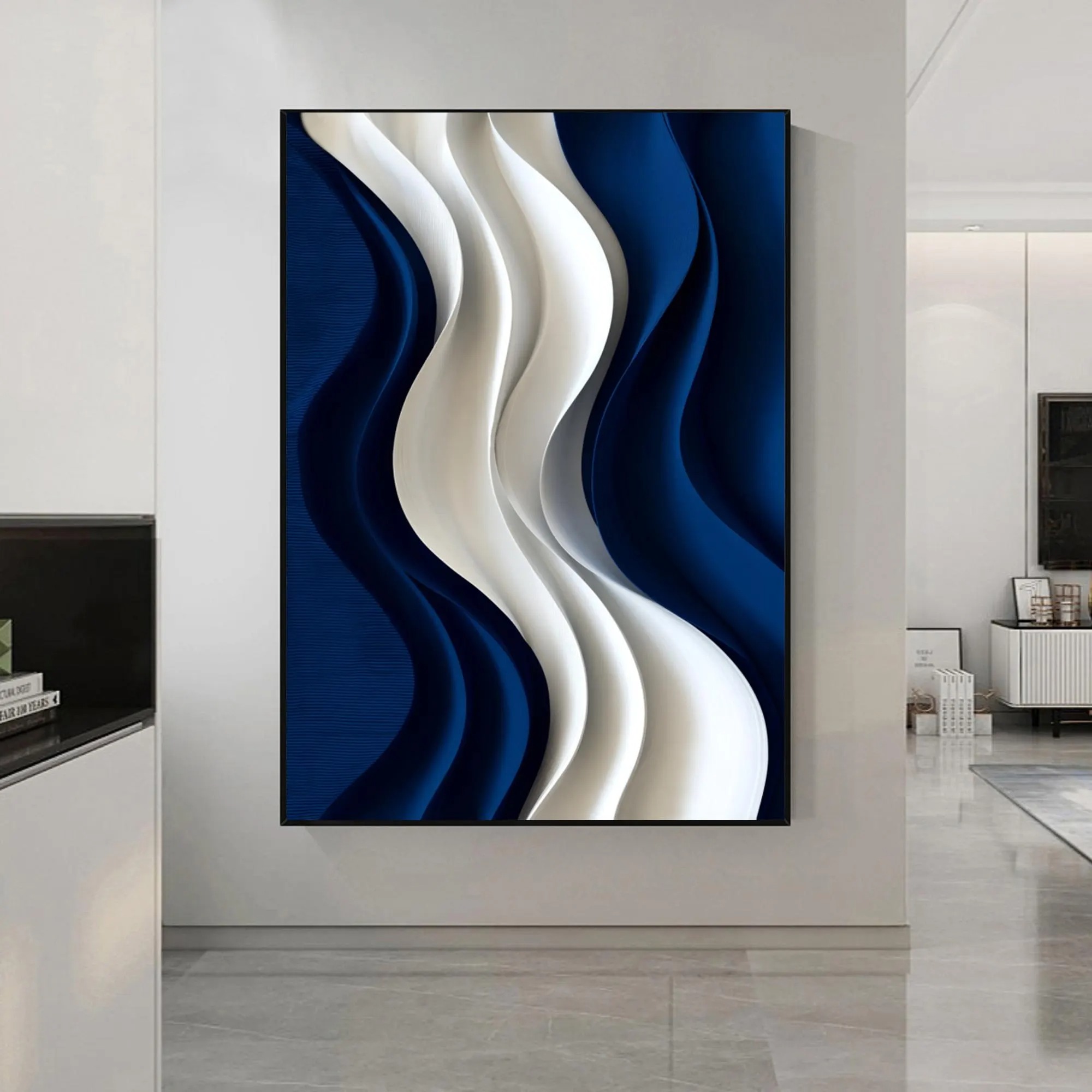 Blue Monologue-3D Textured Wall Art