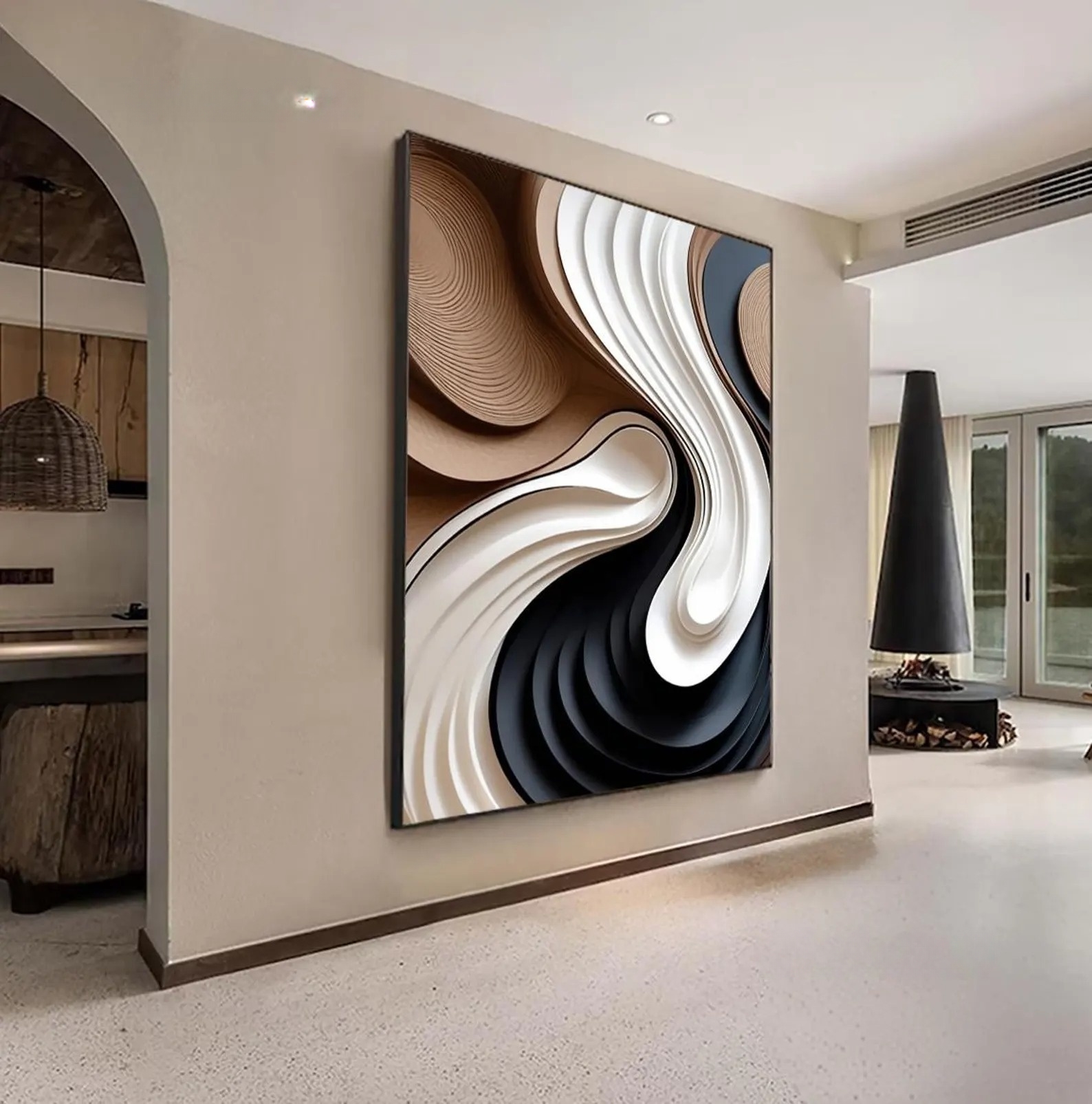 Whirl-3D Textured Wall Art