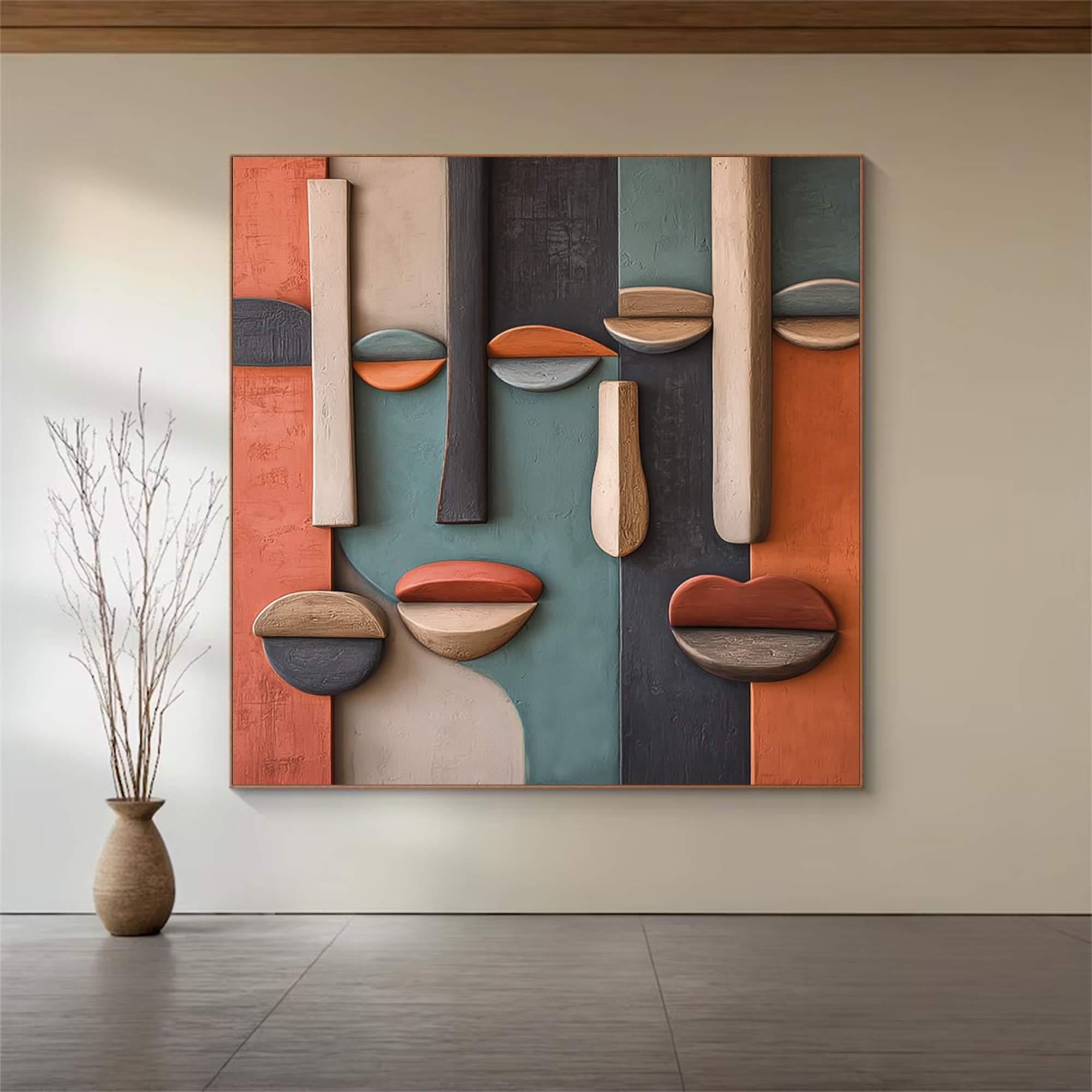 Facial Algorithm-3D Textured Wall Art