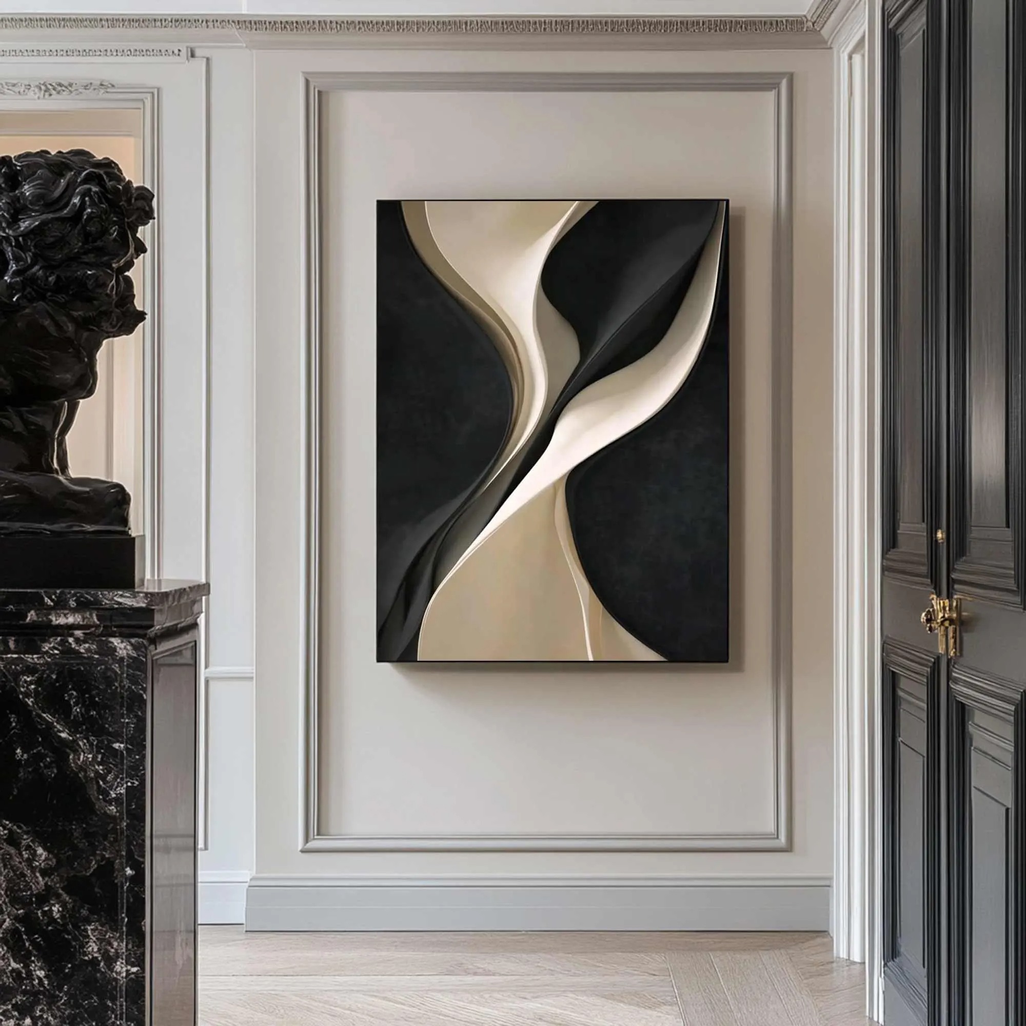 Graphite Paddy-3D Textured Wall Art