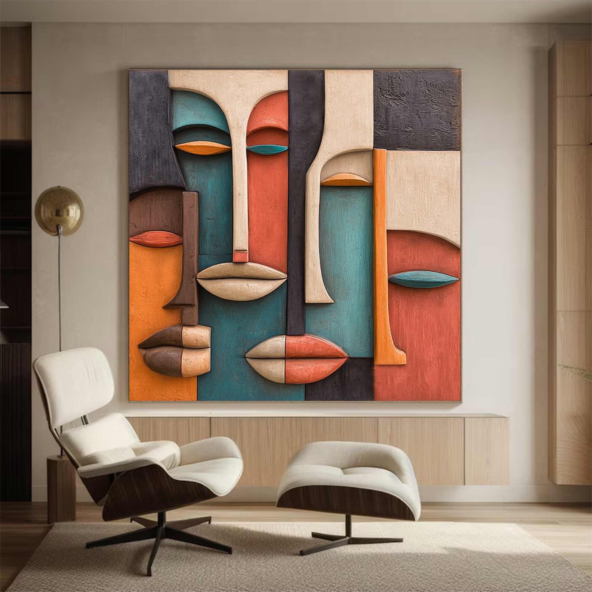 Facial Topography-3D Textured Wall Art