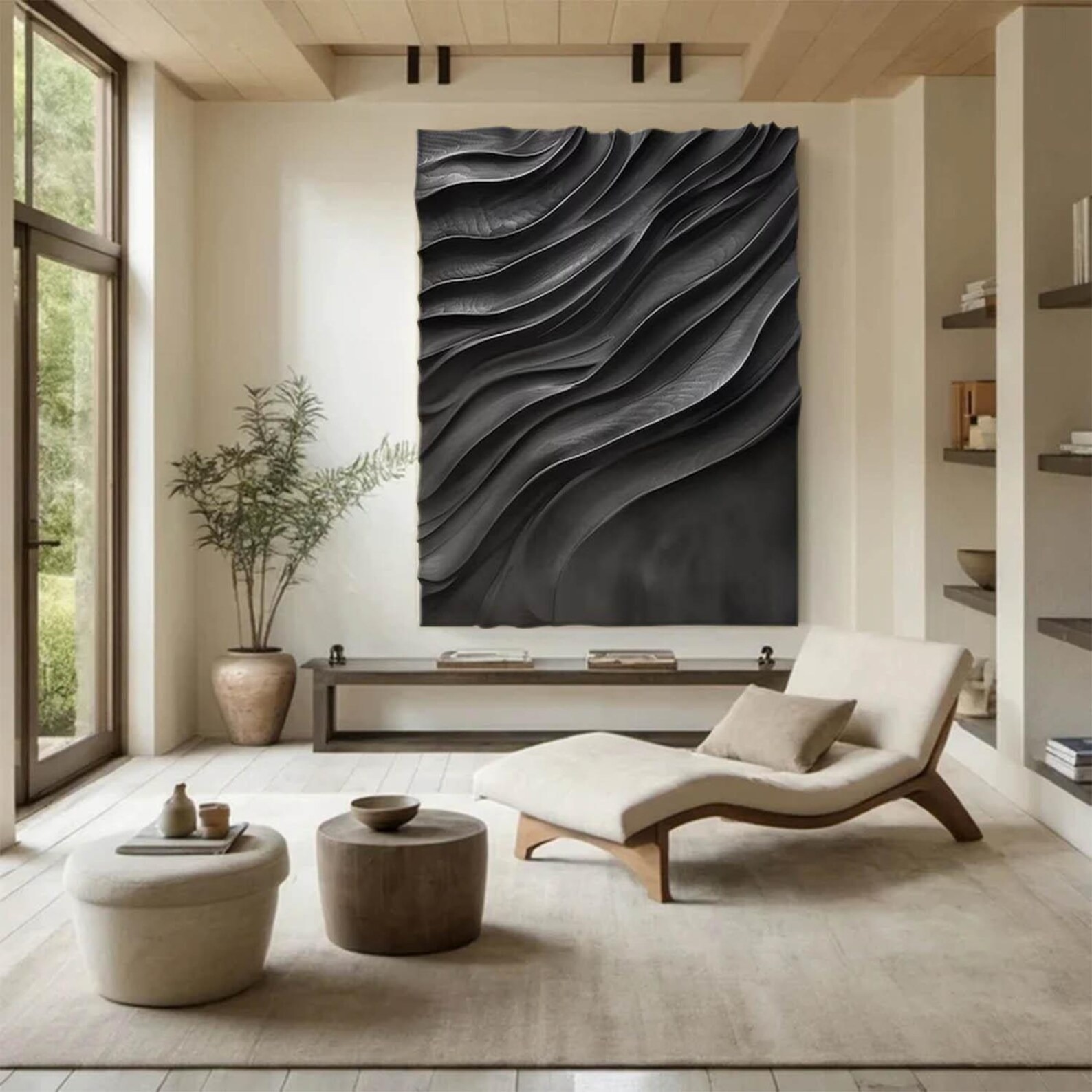 Pitch Black Drift-3D Textured Wall Art