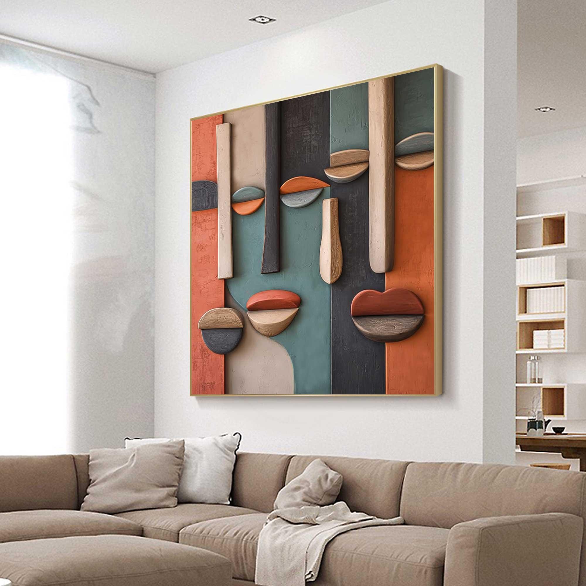 Facial Algorithm-3D Textured Wall Art