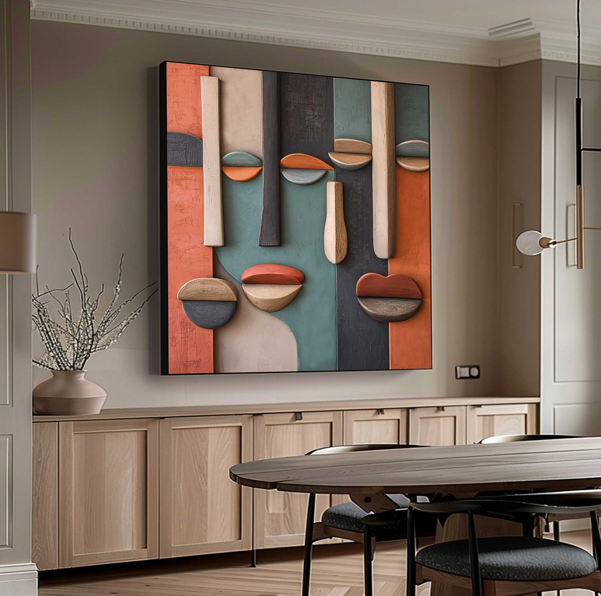 Facial Algorithm-3D Textured Wall Art