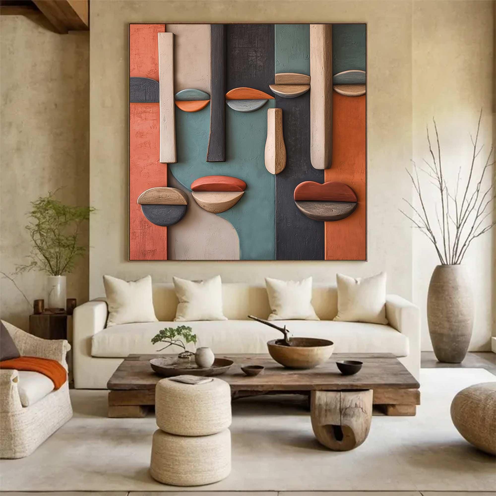 Facial Algorithm-3D Textured Wall Art