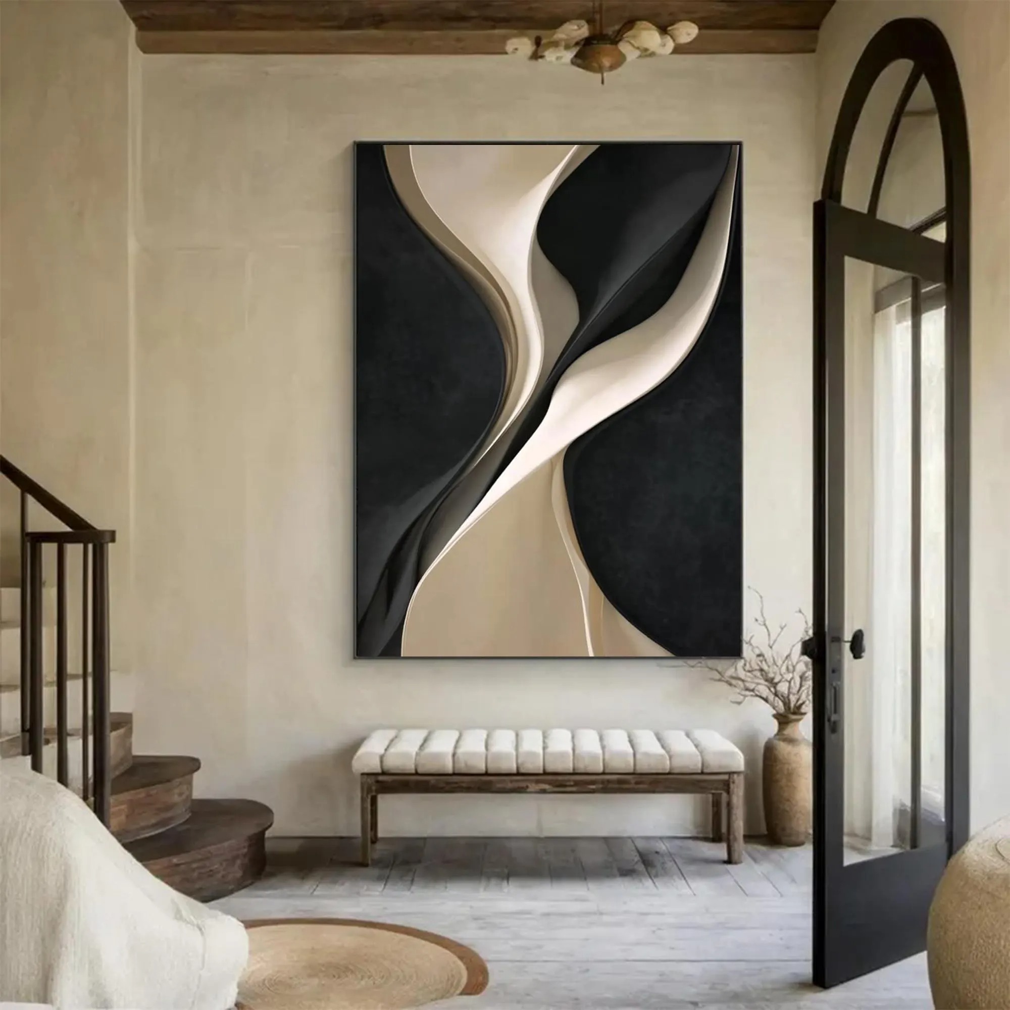 Graphite Paddy-3D Textured Wall Art