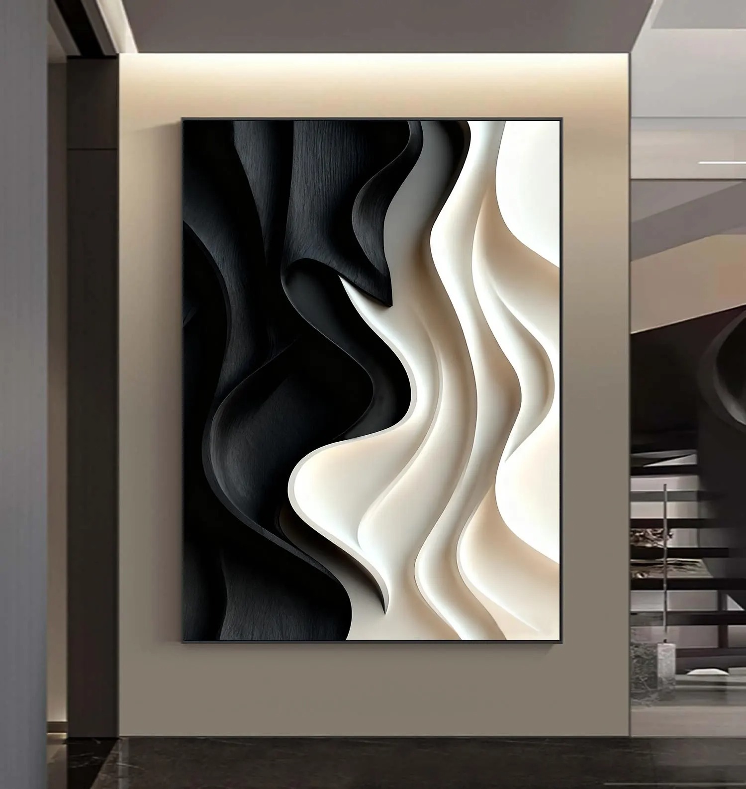 Dual Current-3D Textured Wall Art