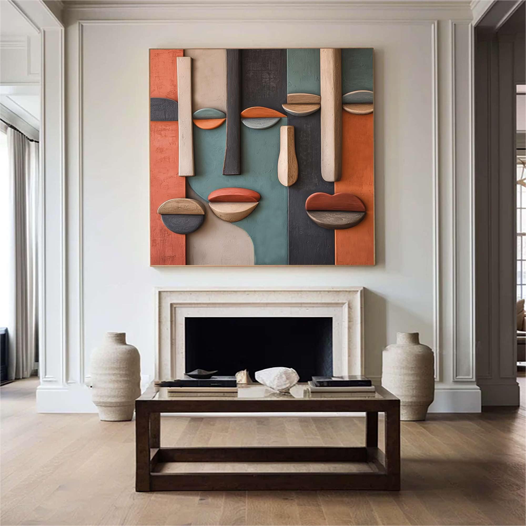 Facial Algorithm-3D Textured Wall Art