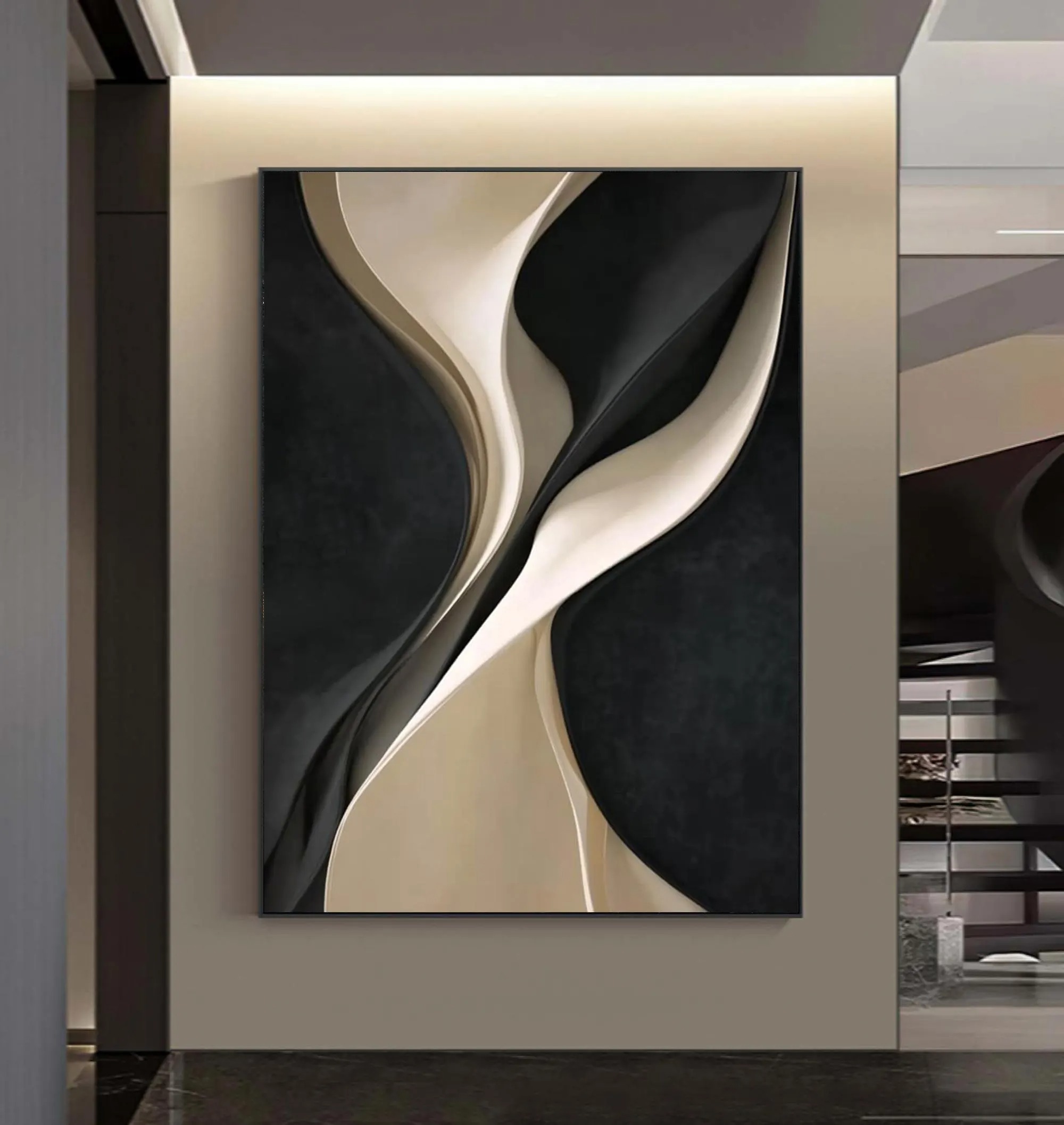 Graphite Paddy-3D Textured Wall Art