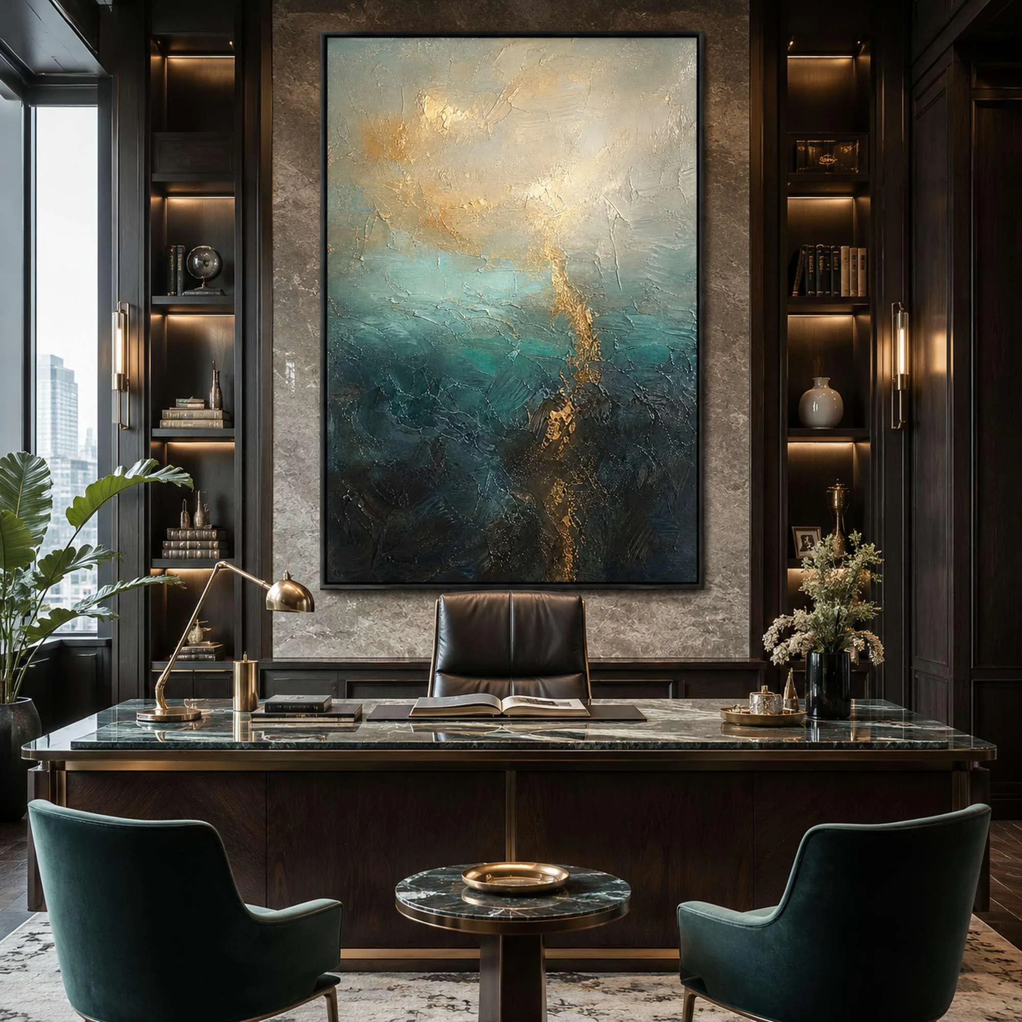 Luxury Teal Gold
