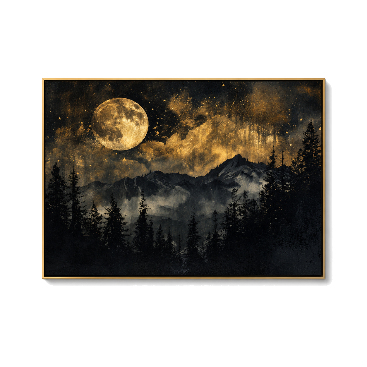 Gilded Moon Over Silent Pines