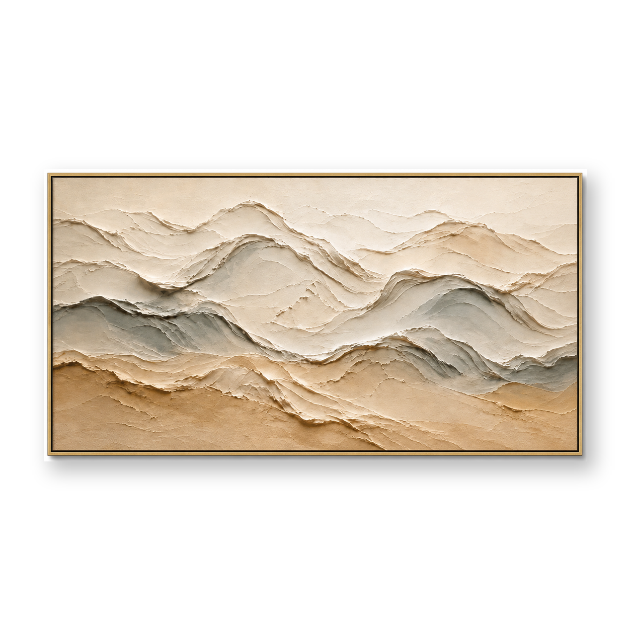 Neutral Textured Mountain Range Abstract Canvas Wall Art