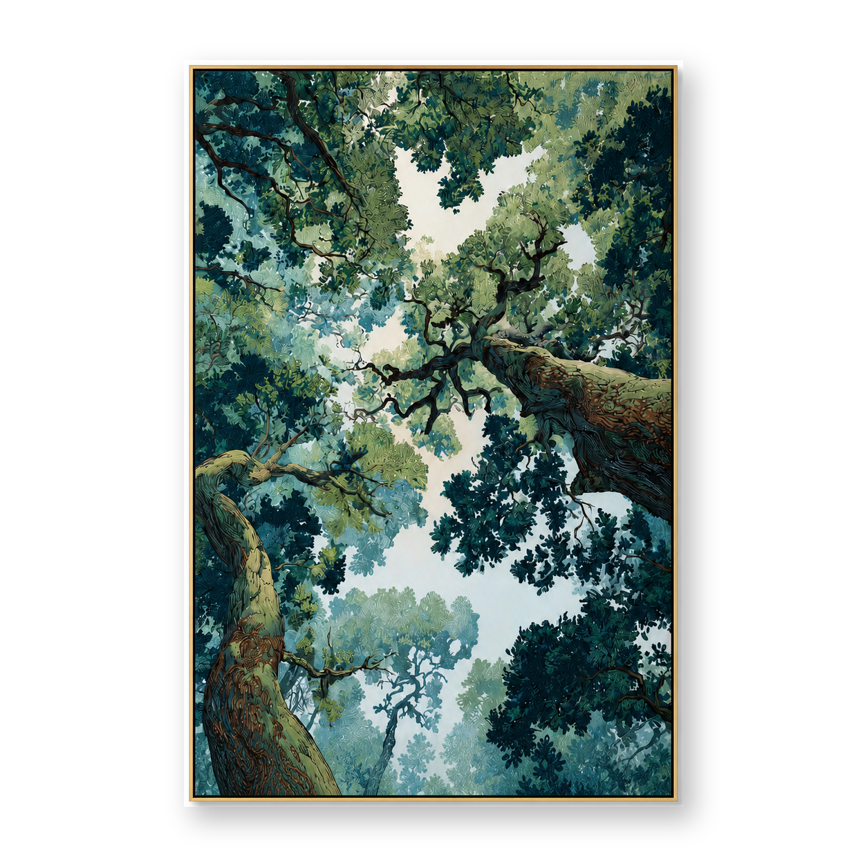 Sunlit Forest Canopy Nature Canvas Wall Art