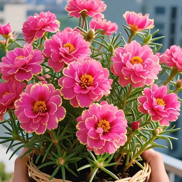 Златна дантелена портулака🌸✨ Разкошни двойни цветове за безпроблемно лято