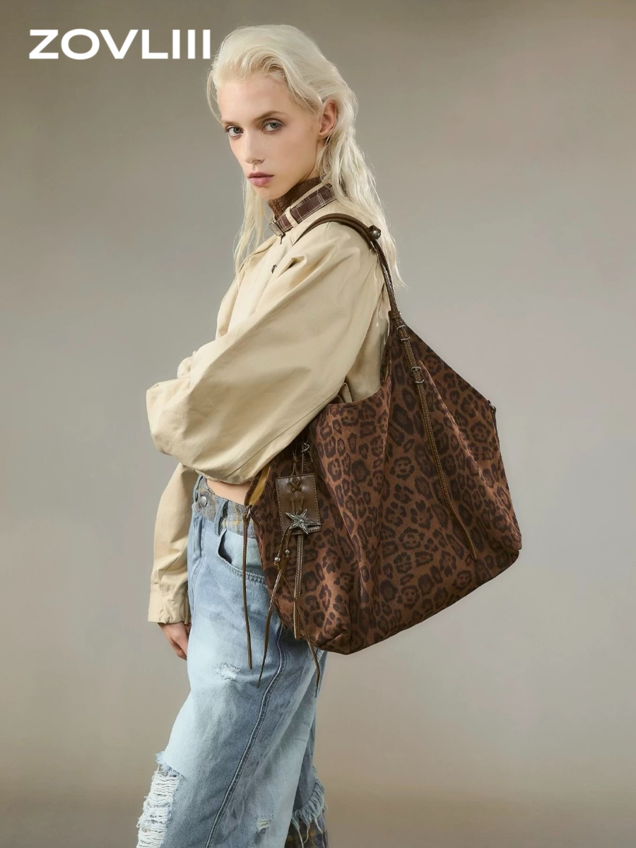 Голяма леопардова чанта за рамо