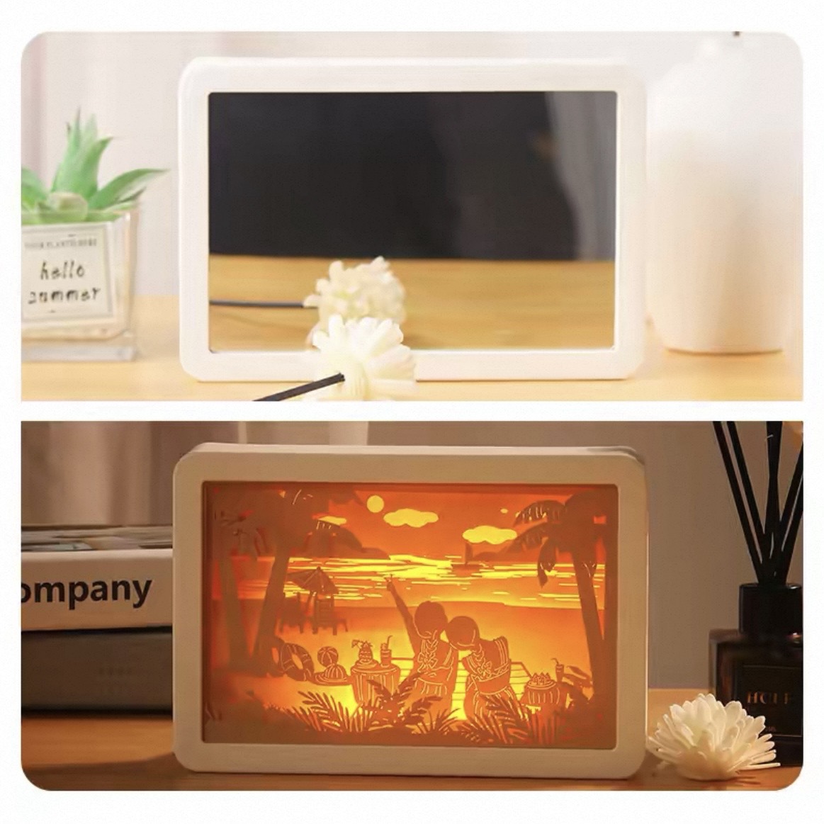 Огледален моливник с хартияна лампа