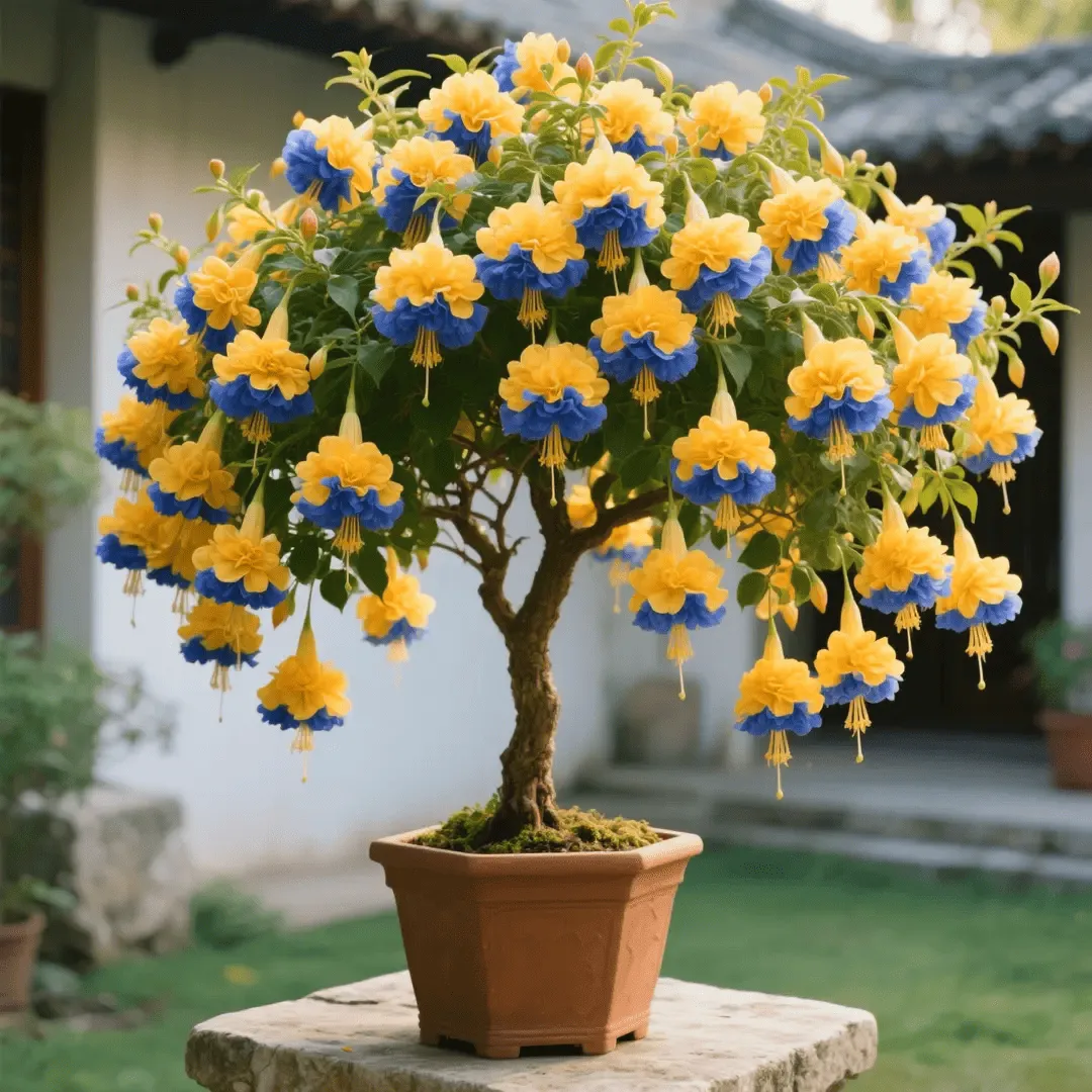 🌸 Двойна фуксия – изобилно цъфтящо растение, идеално за сенчести места