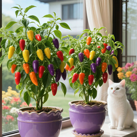 🌶️ Био семена от цветни люти чушки – без ГМО, пъстри и силни 🌈✨