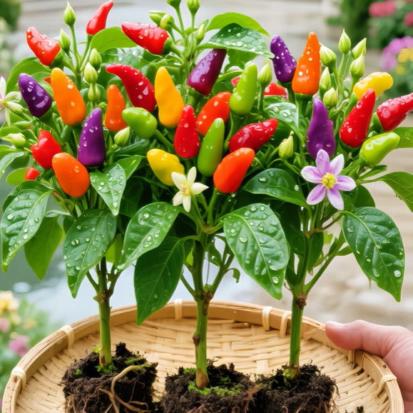 🌶️ Био семена от цветни люти чушки – без ГМО, пъстри и силни 🌈✨