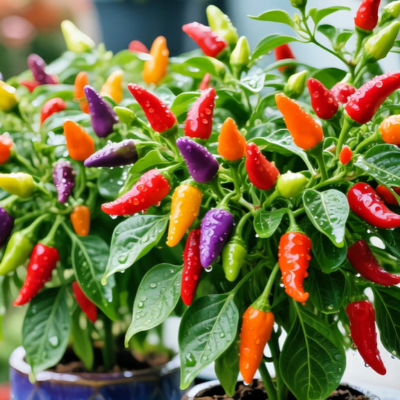 🌶️ Био семена от цветни люти чушки – без ГМО, пъстри и силни 🌈✨