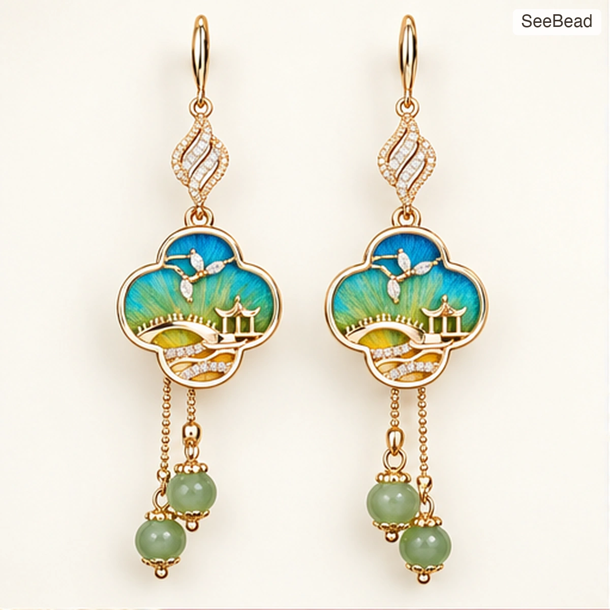 Jiangting Evening Handmade Ronghua Earrings - cover