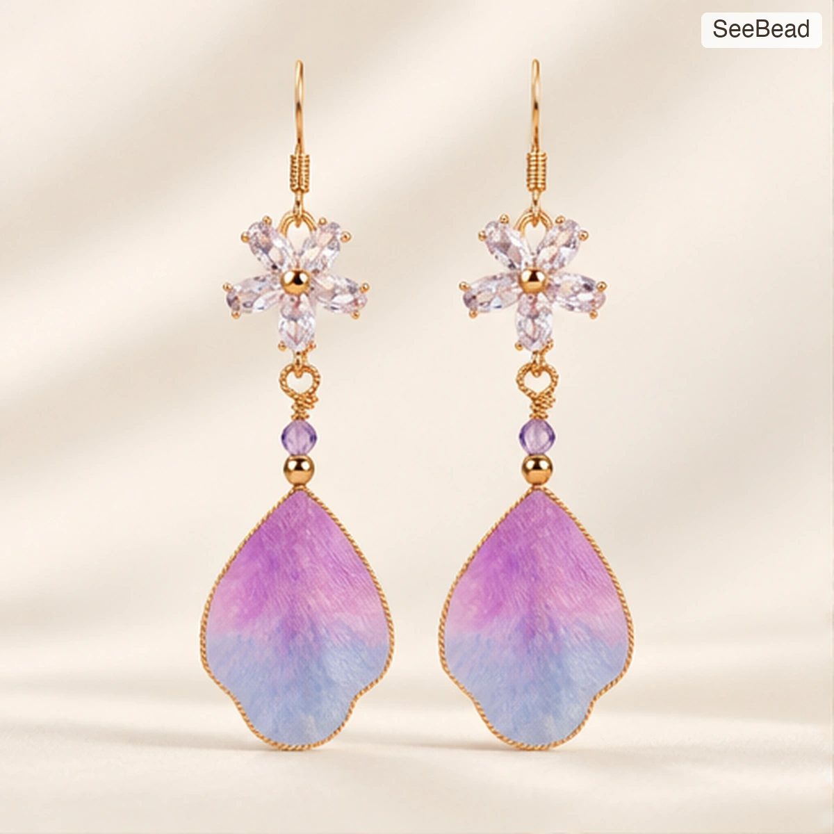Purple Cloud Handmade Ronghua Earrings - cover