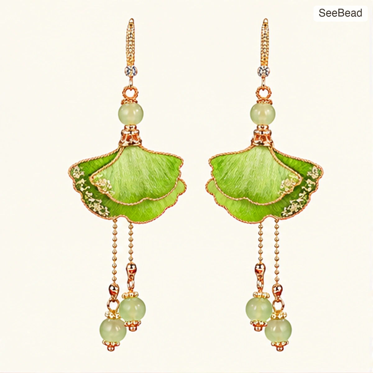 Spring Ginkgo Handmade Ronghua Earrings - cover