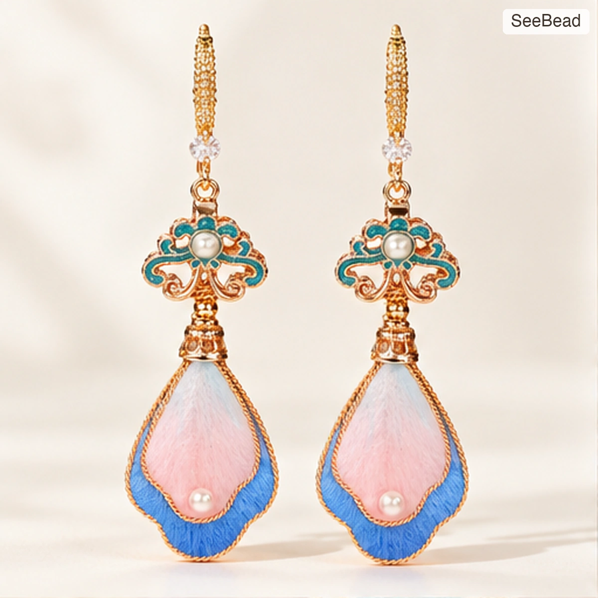 Peach Rhythm Handmade Ronghua Drop Earrings - cover