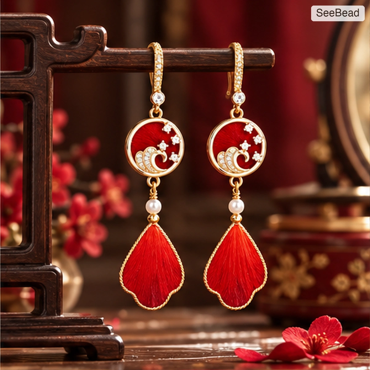Danxia Sunset Handmade Ronghua Earrings - scene