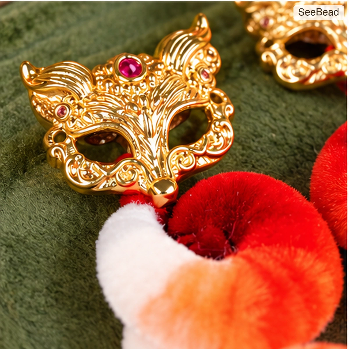 Little Fox Handmade Ronghua Earrings - detail
