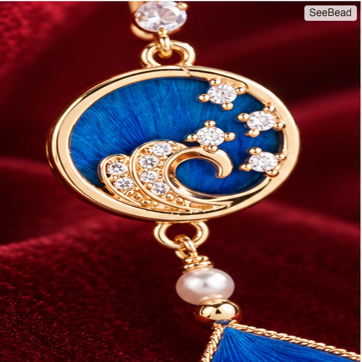 Canglan Moon Handmade Ronghua Earrings - detail