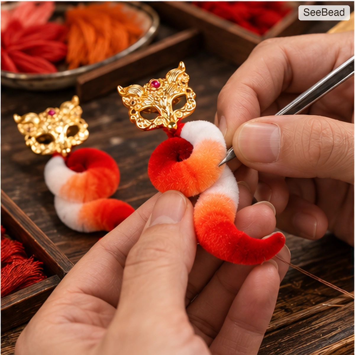 Little Fox Handmade Ronghua Earrings - craft