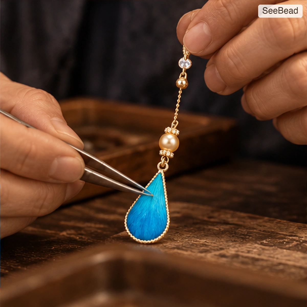 Blue Dew Handmade Ronghua Earrings - craft