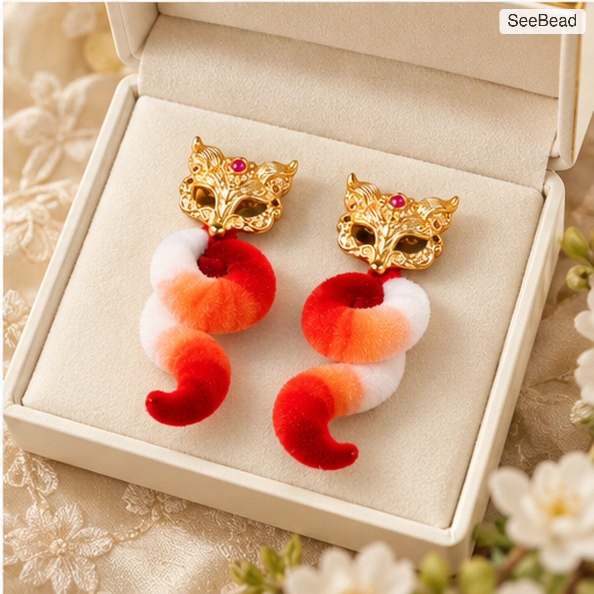 Little Fox Handmade Ronghua Earrings - gift