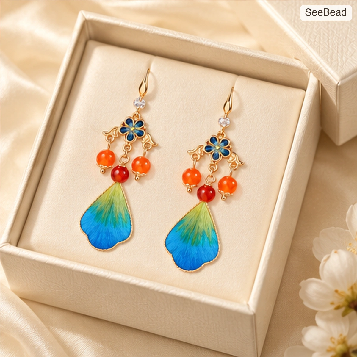 Thousand Miles Landscape Ronghua Earrings - gift