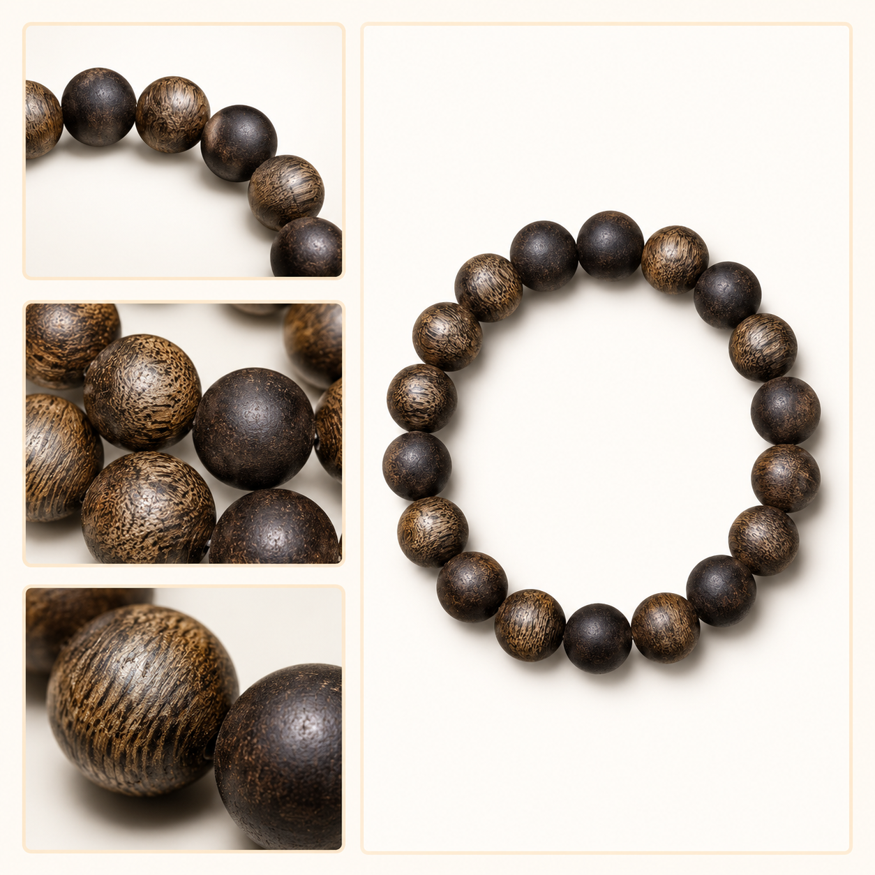 Agarwood Bead Bracelet – Oud Wood Meditation & Grounding Jewelry