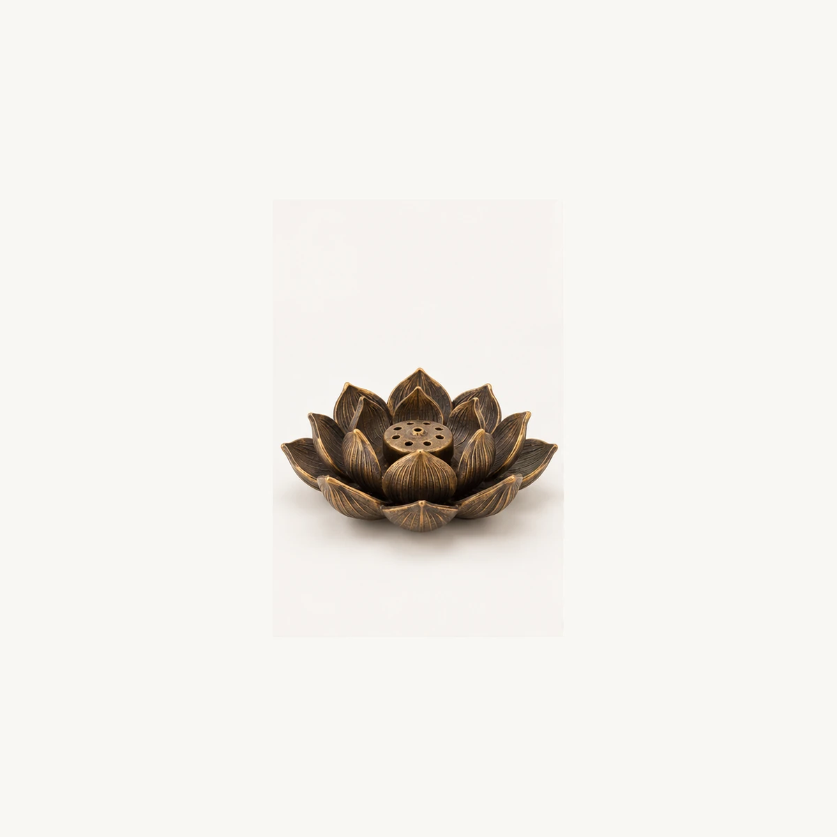 Vintage Lotus Incense Holder - white view
